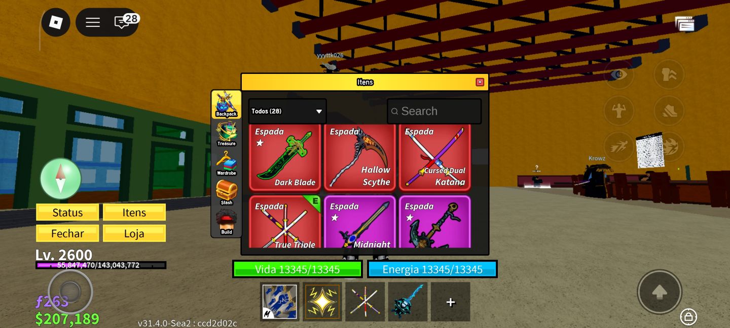Conta de blox fruit com várias game pass