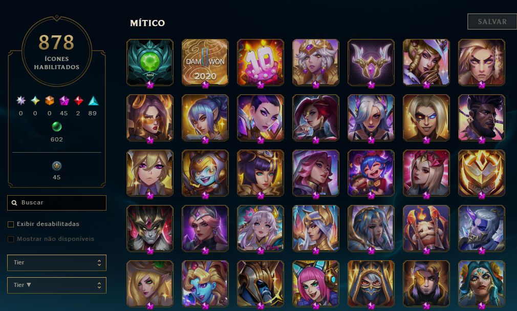 Conta Nivel 734/ 1243 Skins / 7 ultimates / 63 Míticas/ 86 Lendárias /392 cromas