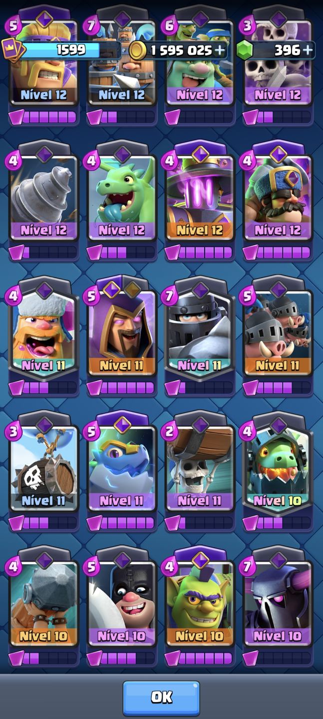 CONTA DE CLASH ROYALE COM CARTAS MAX E VÁRIAS EVOLUÇÃO