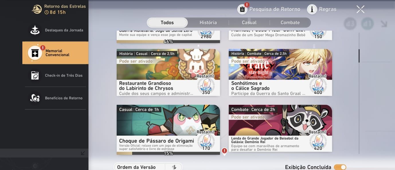 Conta de hsr! Lvl 70