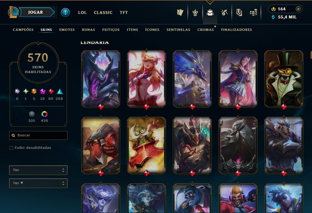 CONTA DO LEAGUE OF LEGENDS/LOL MESTRE COM MUITAS SKINS