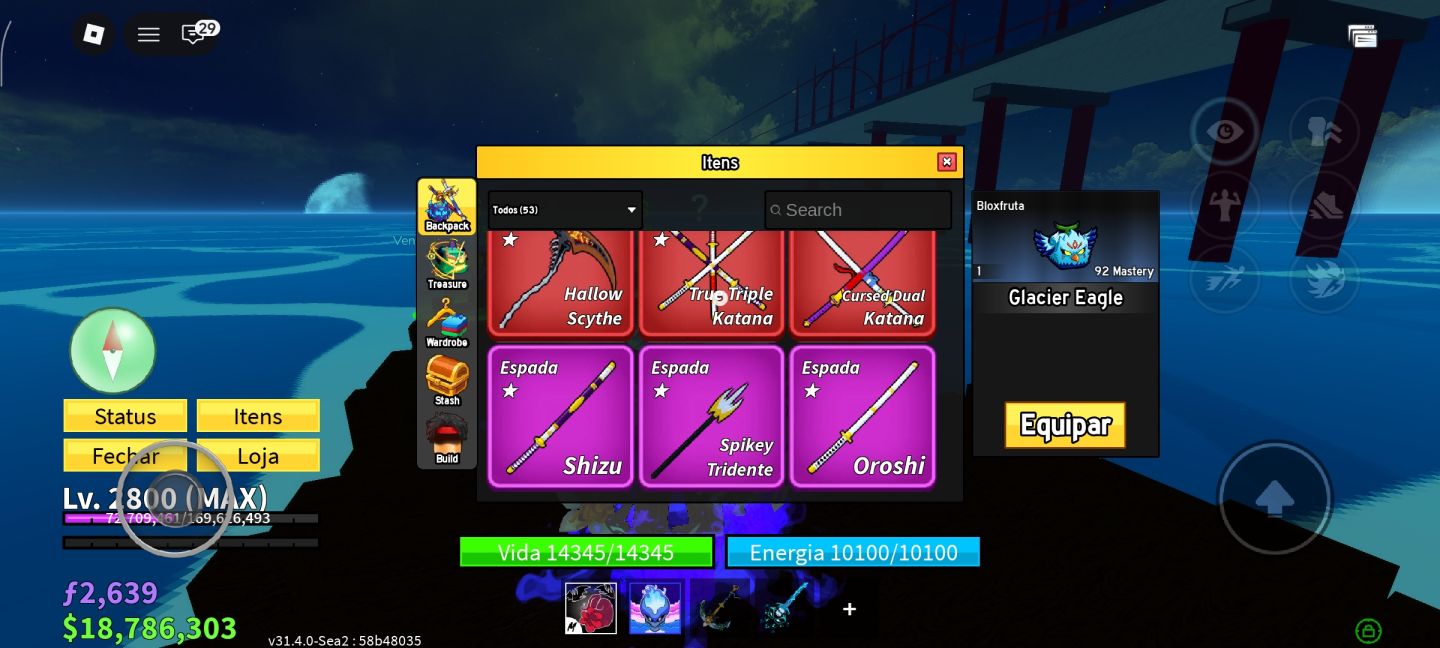 CONTA TOP FULL RARA NO BLOX FRUITS