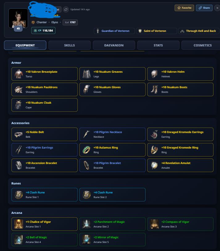 Conta Chanter Aion 2 endgame