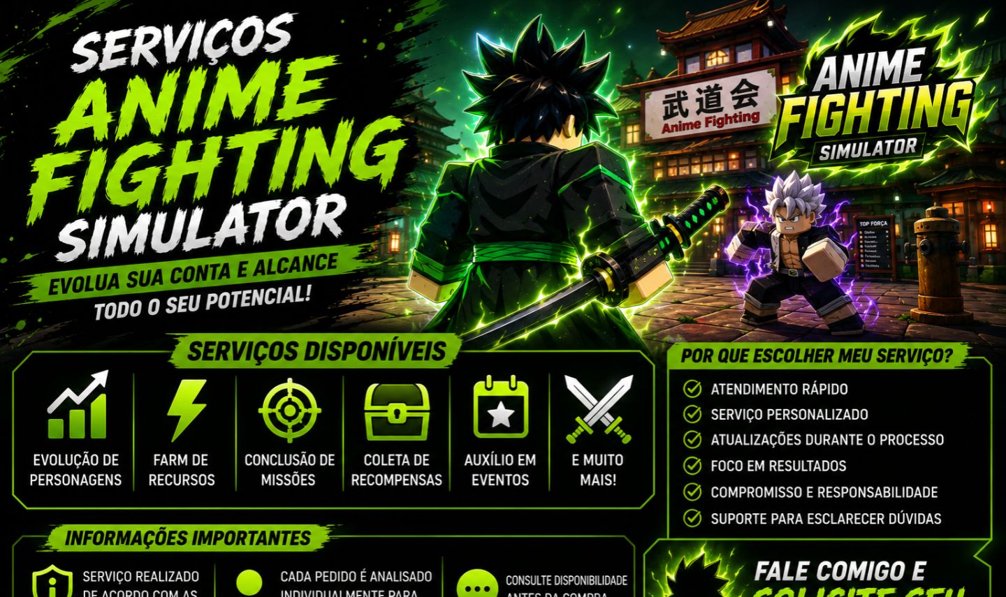 ANIME FIGHTING SIMULATOR SERVIÇOS & AFK