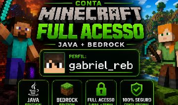 CONTA MINECRAFT FULL ACESSO | JAVA E BEDROCK