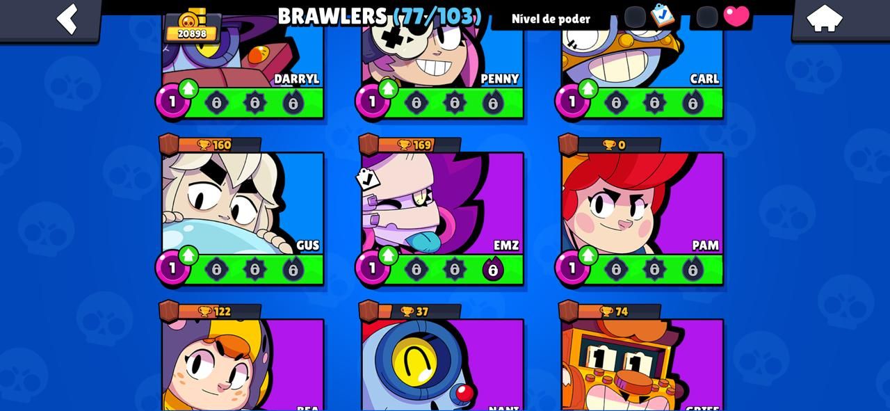 CONTA BRAWL STARS - 20.898 TROFÉUS | 77/103 BRAWLERS | PRESTÍGIO 9