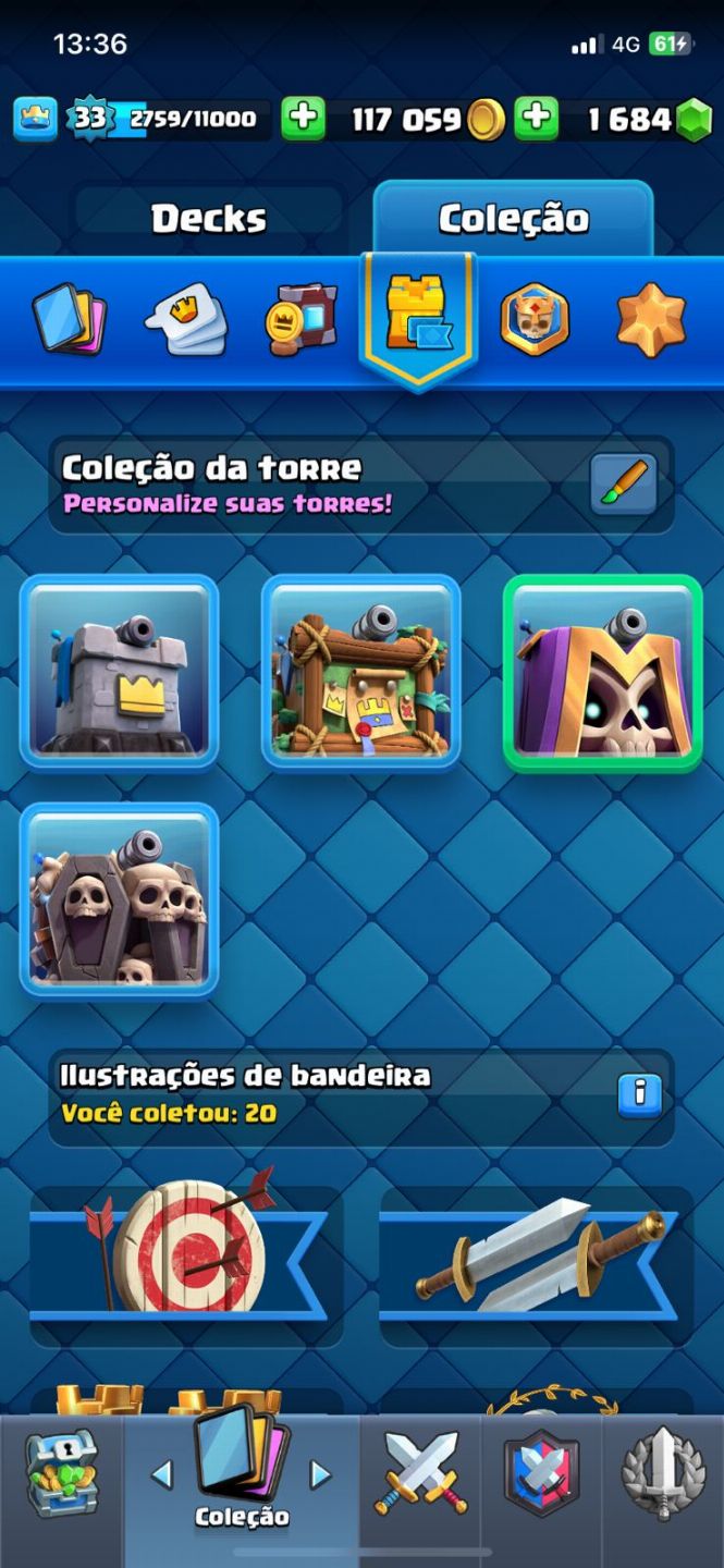 Conta clash royale com 1 passe de batalha da bruxa, e outras evoluções No PRECIN