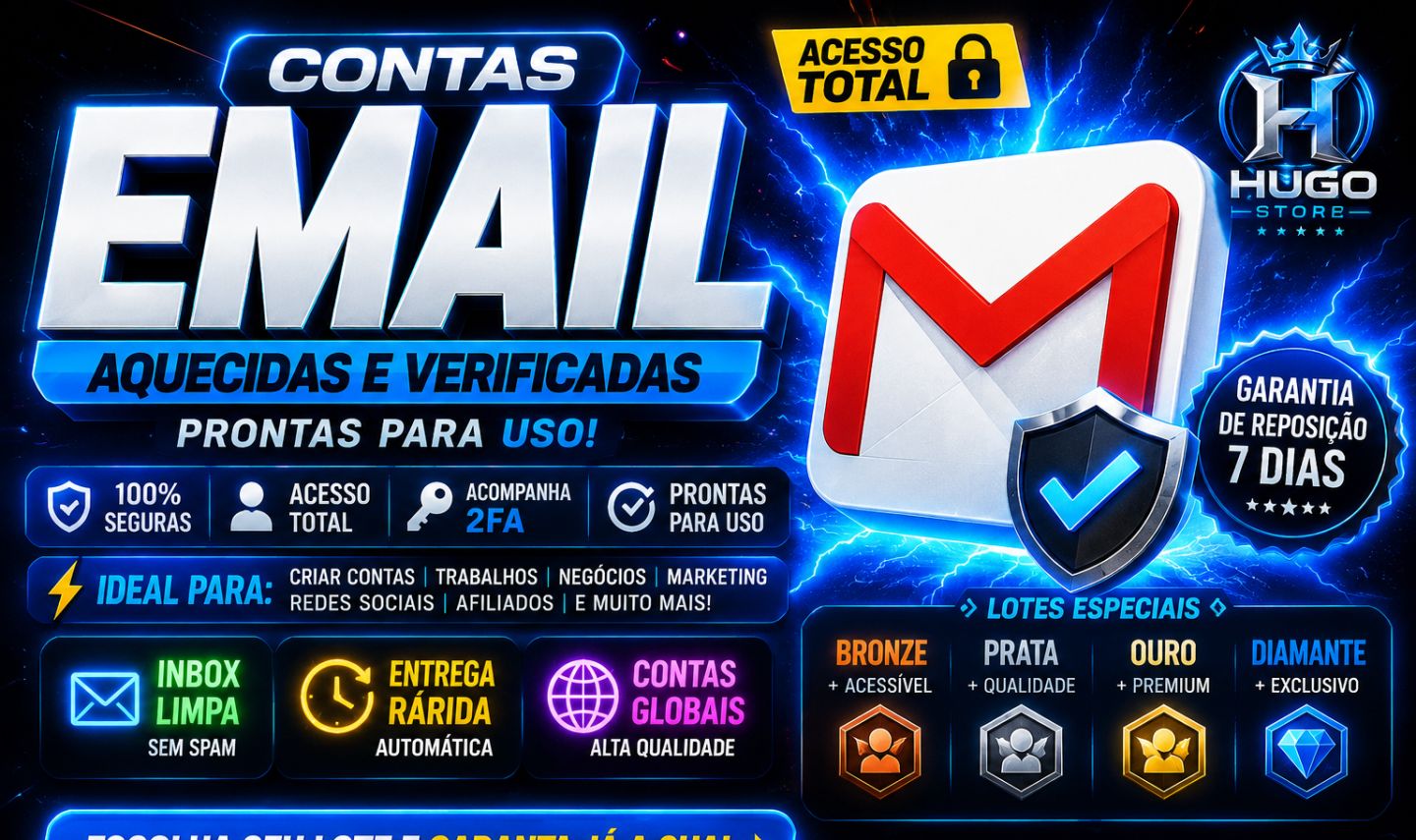 GMAILS PREMIUM AQUECIDOS Prontos para Ads EM Diversas Plataformas COM 2FA