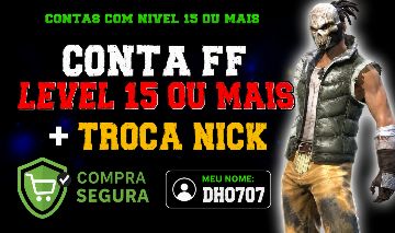 Conta free fire lvl 15 ou +