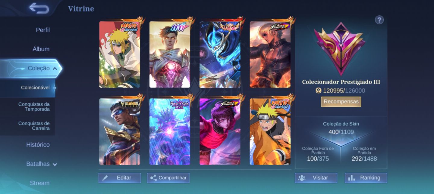 CONTA MBL JA NO GLORIA,COM MUITAS SKINS!!!!