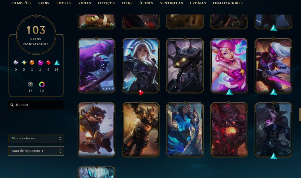 Conta lol 2012 - 103 Skins
