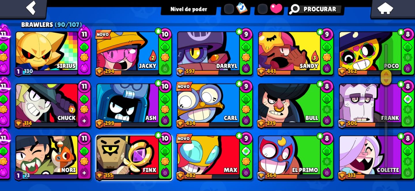 IMPERDÍVEL | 34.7K TROFÉUS | 90 BRAWLERS | MUITOS LVL 11 | GEMADA