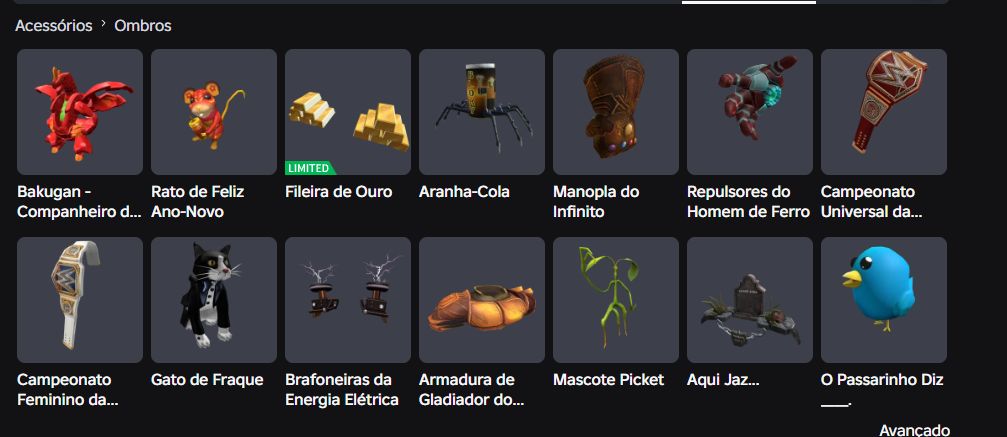 Conta roblox antiga com egghunt 2019 completa e limiteds