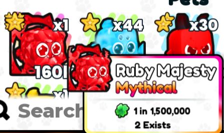 Pet universe 10k+ Dano pet / Ember Monster / Black dragon / Ruby Majesty