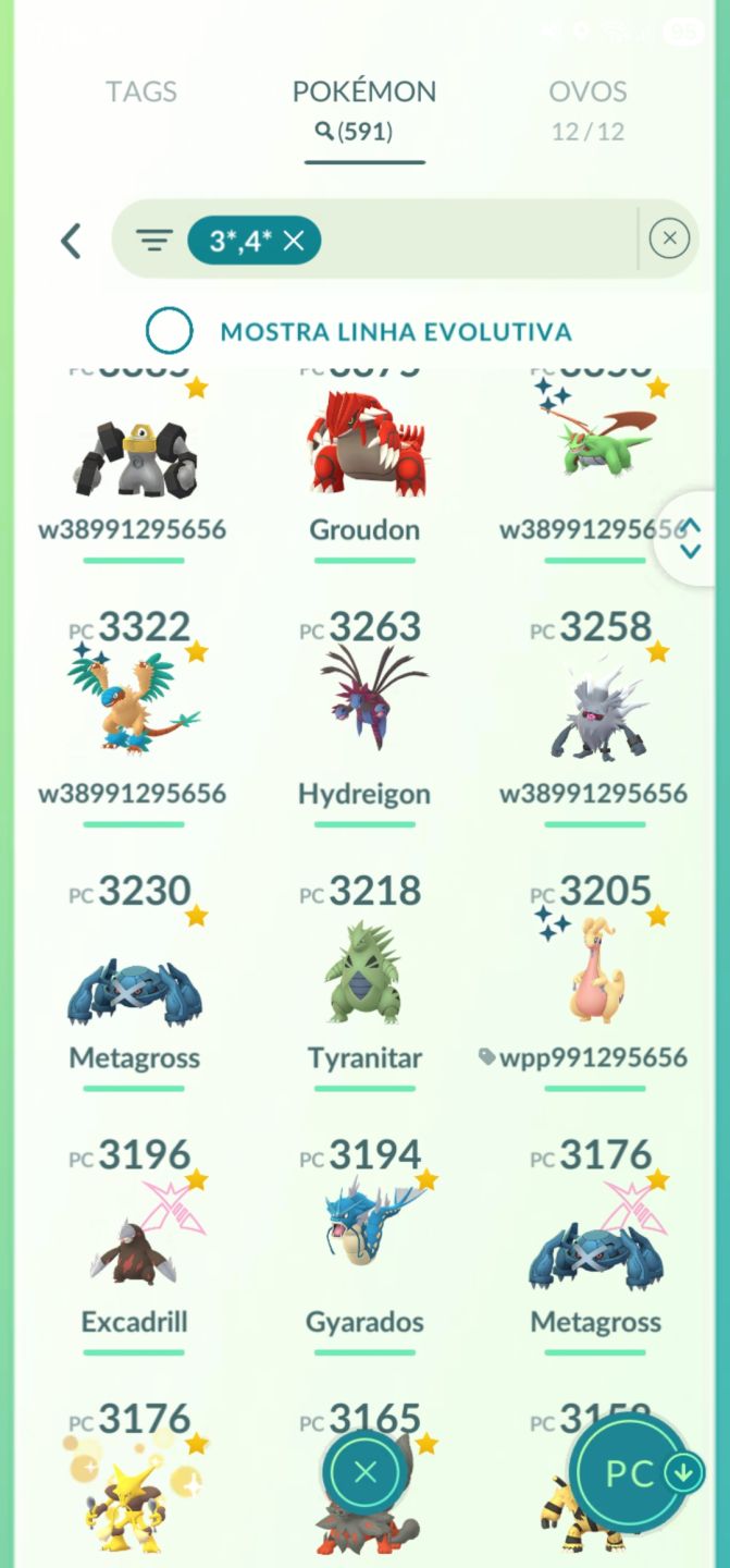 Pokémon Go Nível 70 (progresso 56,2M / 8M), 142.150 XP, 2018, nunca banido, PvP