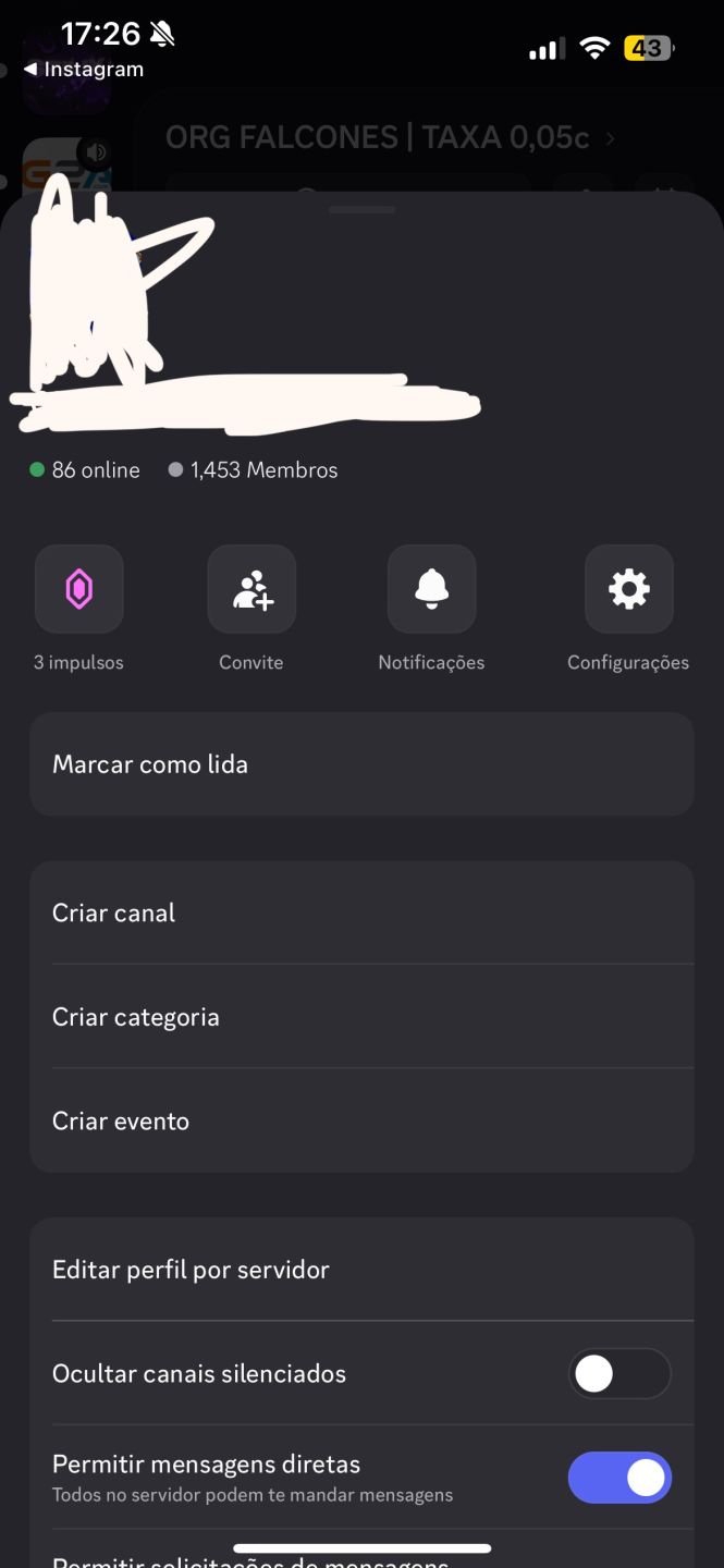 SERVIDOR DE DISCORD COM 1400 MEMBROS