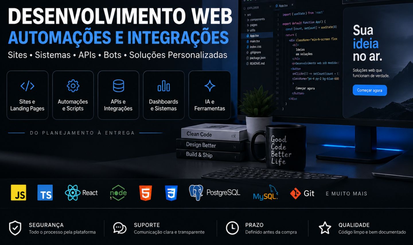 Desenvolvimento Web, Automação e APIs | Sites, Bugs e Sistemas
