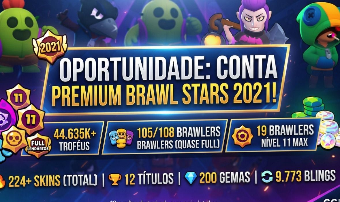 CONTA TOP BRAWL STARS | 44K+ TROFÉUS | 105 BRAWLERS | 19 Nível Máximo 11