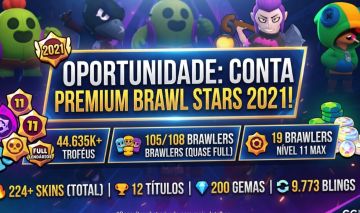 CONTA TOP BRAWL STARS | 44K+ TROFÉUS | 105 BRAWLERS | 19 Nível Máximo 11