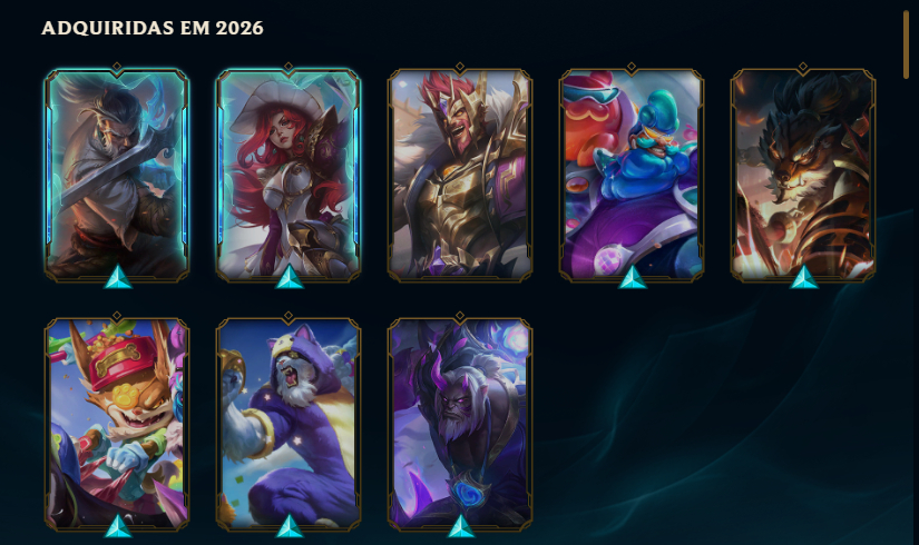 CONTA LEAGUE OF LEGENDS NVL 243 500K ZED 83 SKINS