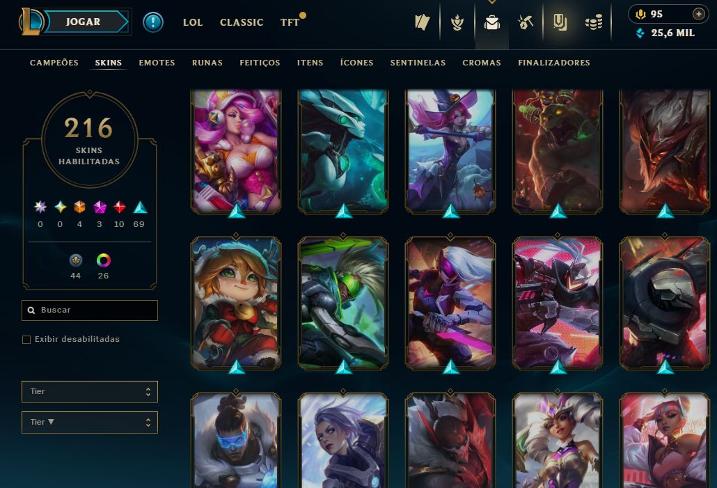 Conta Main Riot 2016 | LOL: 216 Skins | Valorant com Faca Sublime + Vandals
