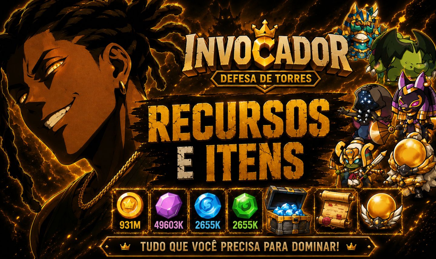 INVOCADOR: DEFESA DE TORRES (Summoner's Greed) ITENS E RECURSOS | ANDROID E IOS