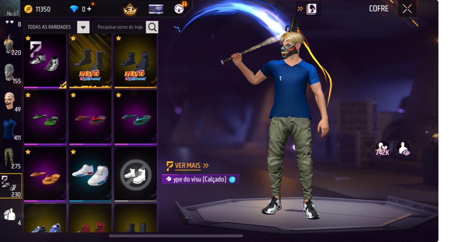 CONTA DE FREE FIRE | UMP ATT SAKURA | AVENTUREIRO, FITINHA | PREÇO ÚNICO!!