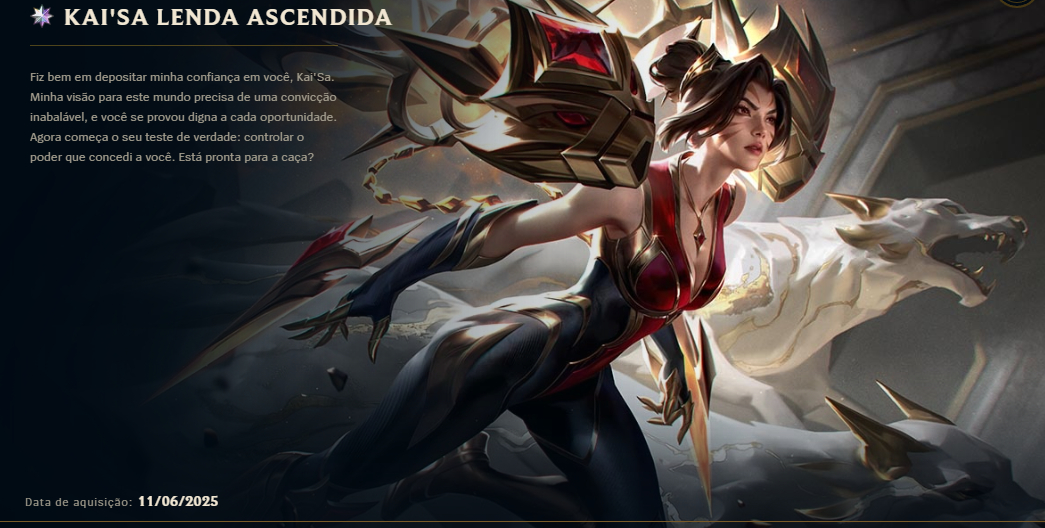 CONTA PREMIUM LOL | 429 SKINS | KAI'SA LENDA ASCENDIDA (HALL OF LEGENDS) |
