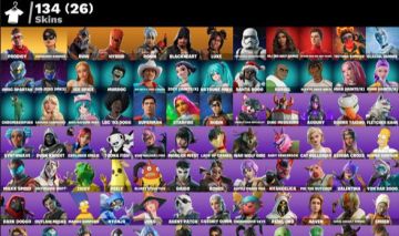 Fortnite 134 Skins (Gojo, Miku, Simpsons) + 129 Gestos