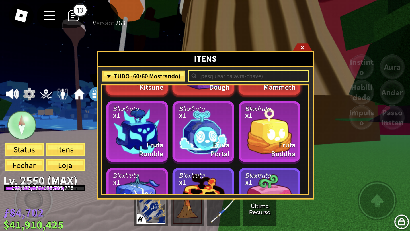 CONTA BLOX FRUITS[KITSUNE E MUITAS MÍTICAS NO INV][CDK,SOUL GUITTAR E HALLOW SC