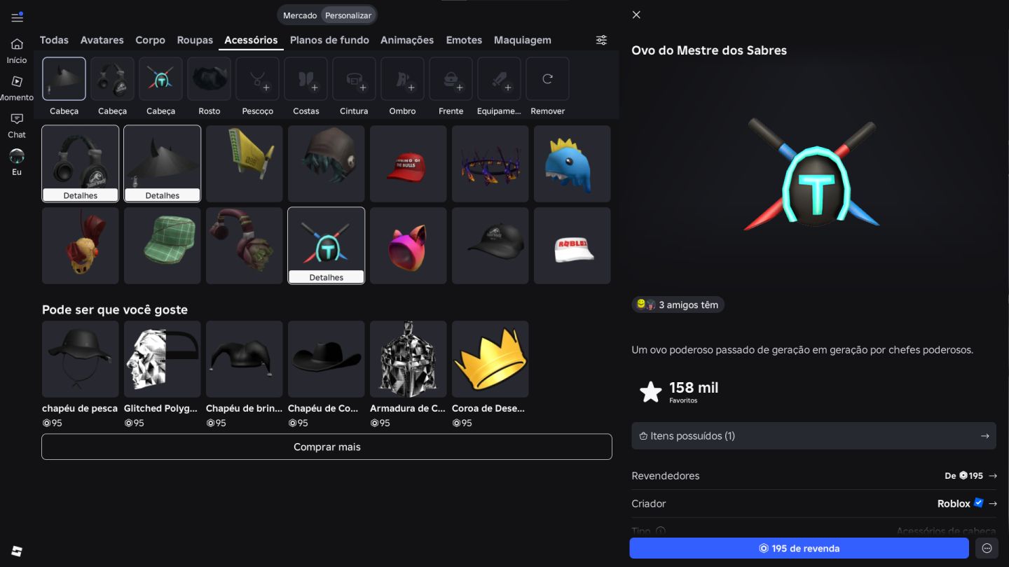 Conta de Roblox Criada em 2019 (COM PET DE 260Bi/s NO ROUBE UM OVO)