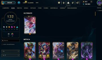 Full Acesso - 132 Skins - TODOS Campeões - Level 344 - 184 Mil Essencia Azul