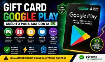 Gift Card Google Play Brasil | Código Digital | Jogos e Apps