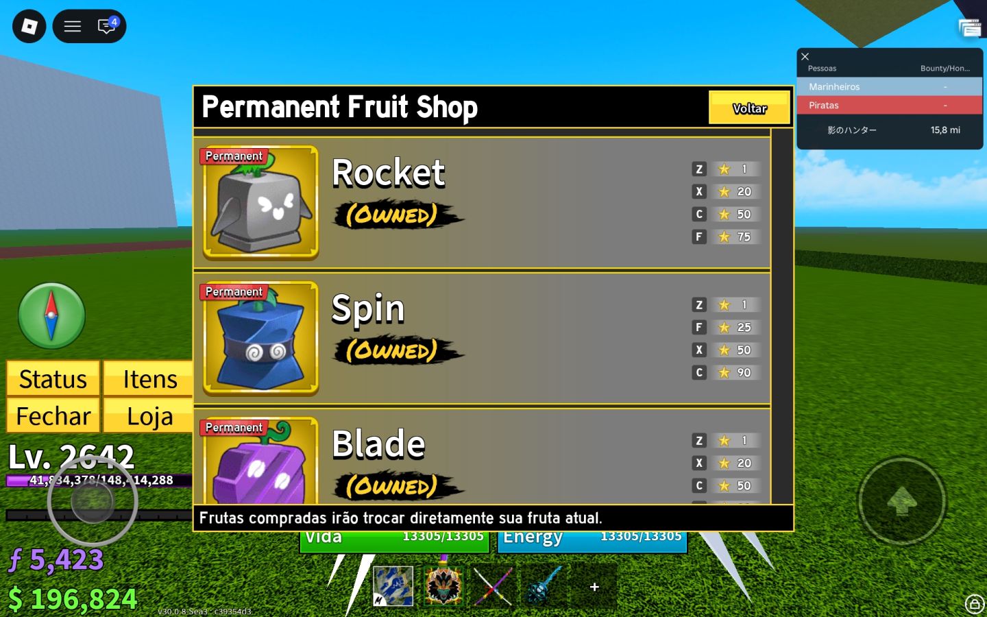 Conta blox fruits