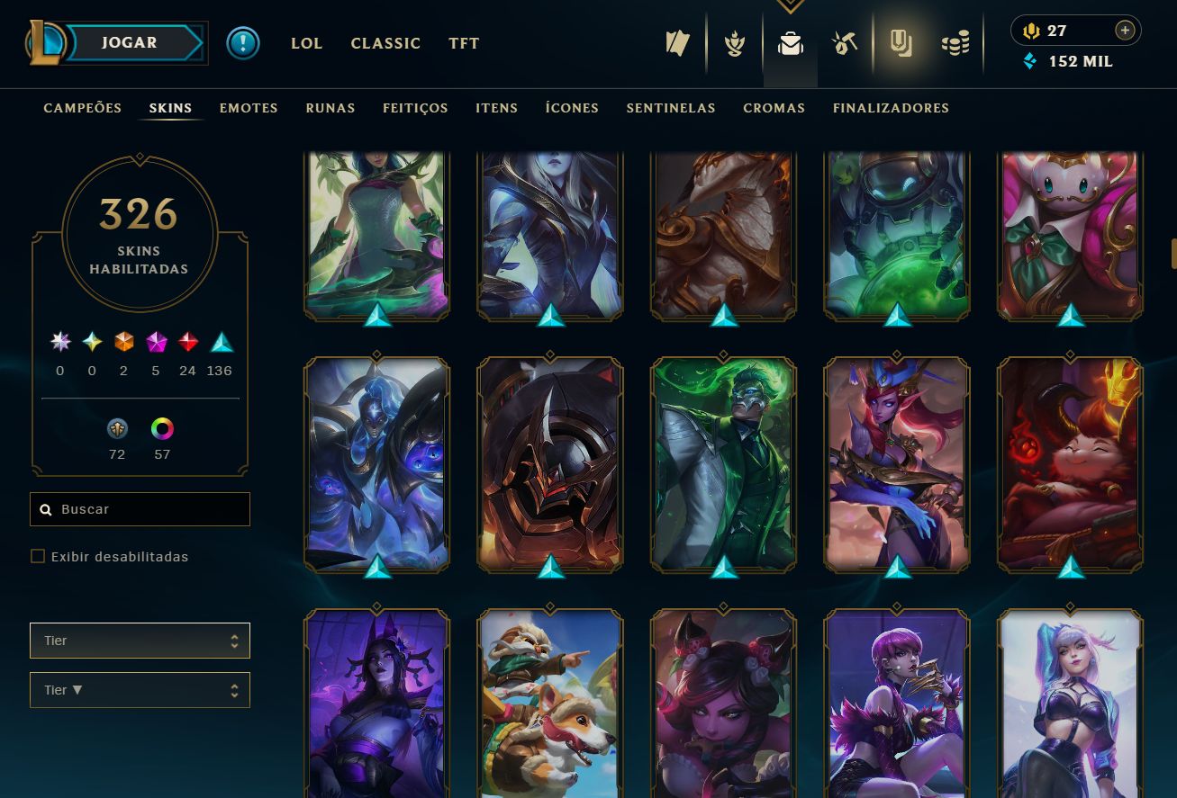 CONTA UNRANKED - 326 SKIN - FULL CHAMP + PREÇO BAIXISSIMO! - 100% SEGURA!