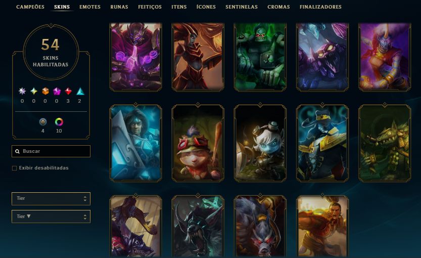 CONTA PLATINA 4 / 13 SKINS / LUX CÓSMICA / BROLAF / TRYNDAMERE LUA SANGRENTA