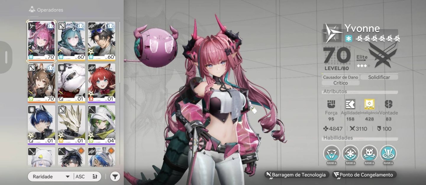 Conta com YVONNE + BIS, LAEVATAIN E GILBERTA Arknight Endfield