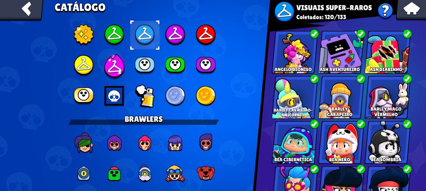 Conta de brawl stars/ 105k trofeus+ 8 anos de jogo+100 brawlers full