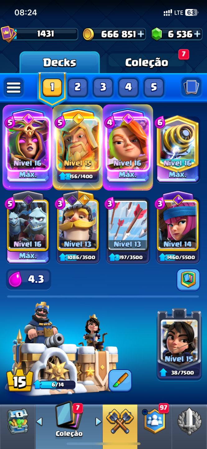 CLASH ROYALE 8 ANOS | KT15 | 11.1K TROFÉUS | 6.5K GEMAS | LVL 16