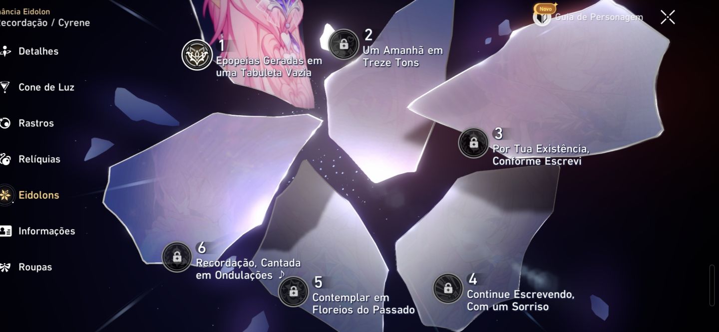 CONTA HONKAI STAR RAIL SUNDAY E5S1 CYRENE E1S1 COM SKIN(ARCO) CHAPEU DA MEM 42T5
