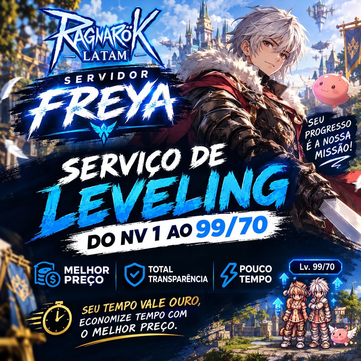 RAGNAROK LATAM FREYA- SERVIÇO DE LEVELING 1 ao 120 ( PROMOÇÃO )