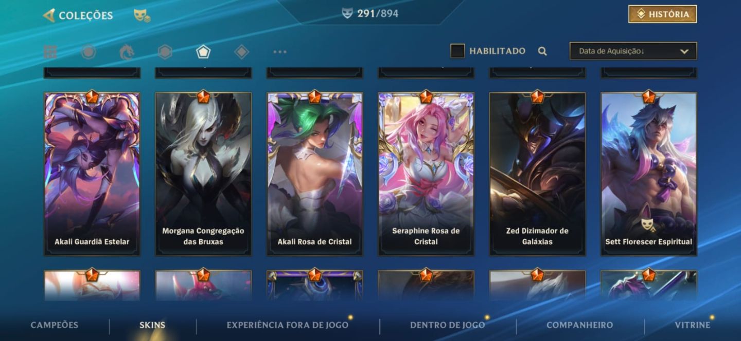 CONTA COM TODAS AS SKINS DA LUX E +290 SKINS