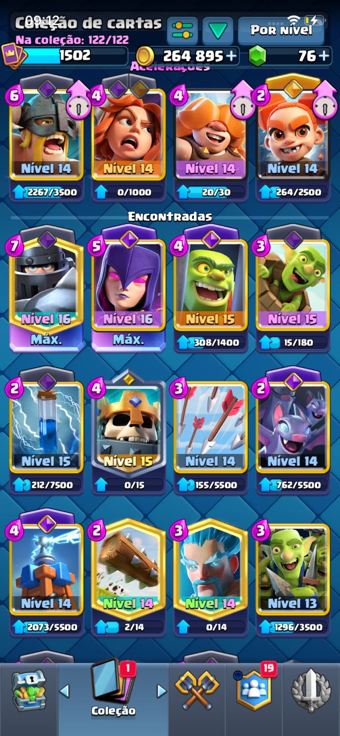 CONTA CLASH ROYALE PICO 12.009 TROFÉUS + COLEÇÃO COMPLETA