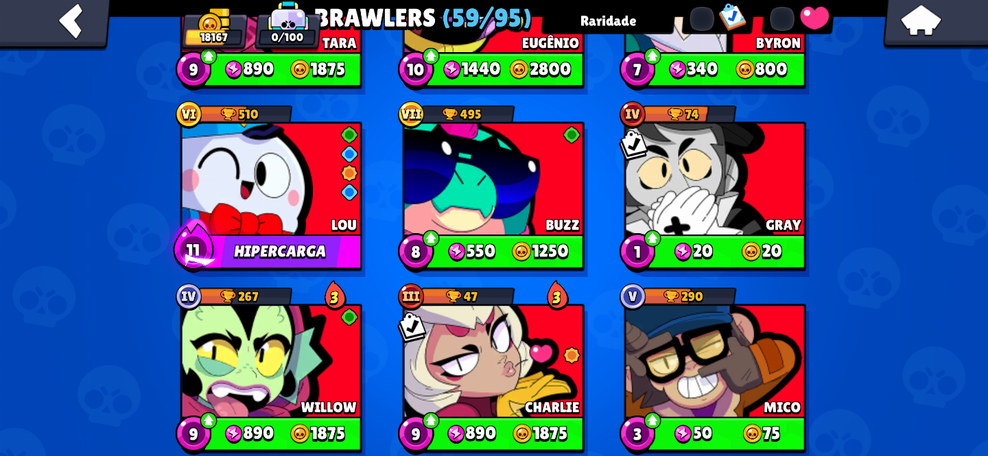 CONTA BRAWL STARS EX MAIN MORTIS QUASE TODAS AS SKINS DELE E MUITO MAIS