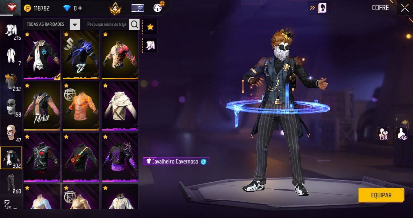 Conta de free fire para ap + skins Conjuntos