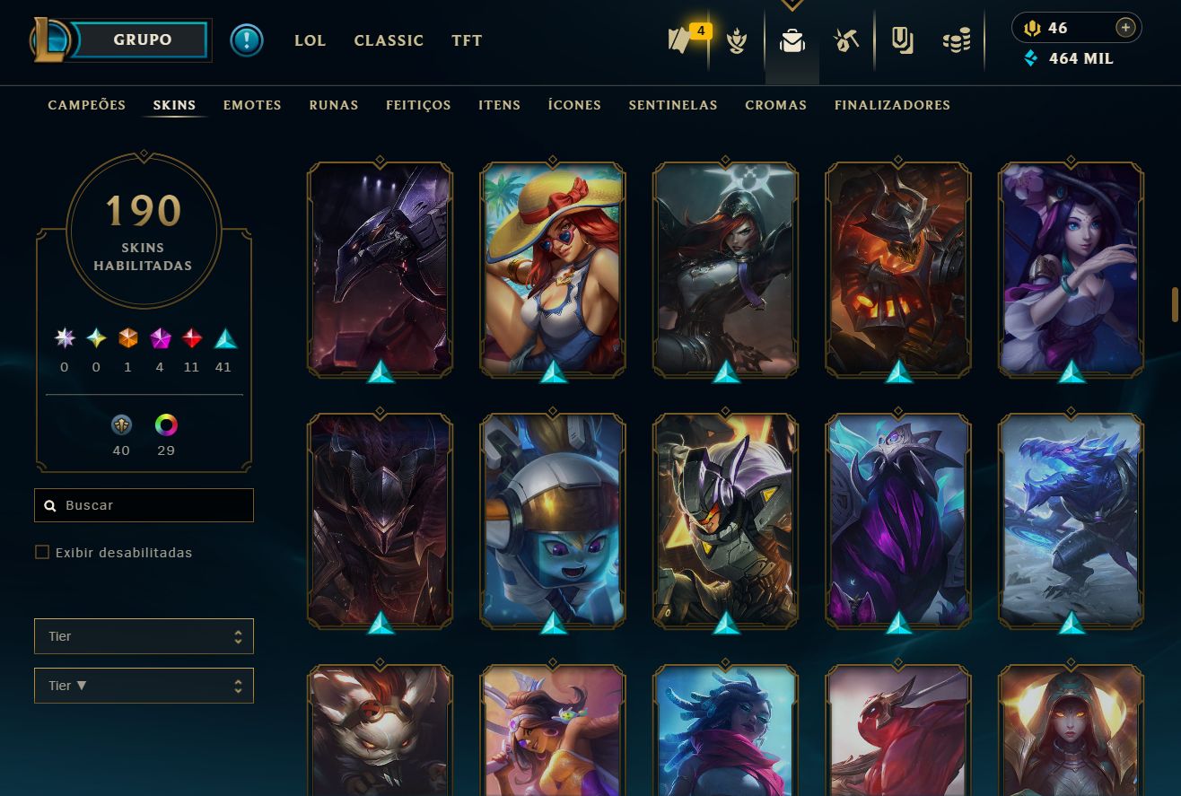 Conta diamante 4 - MUITAS SKINS