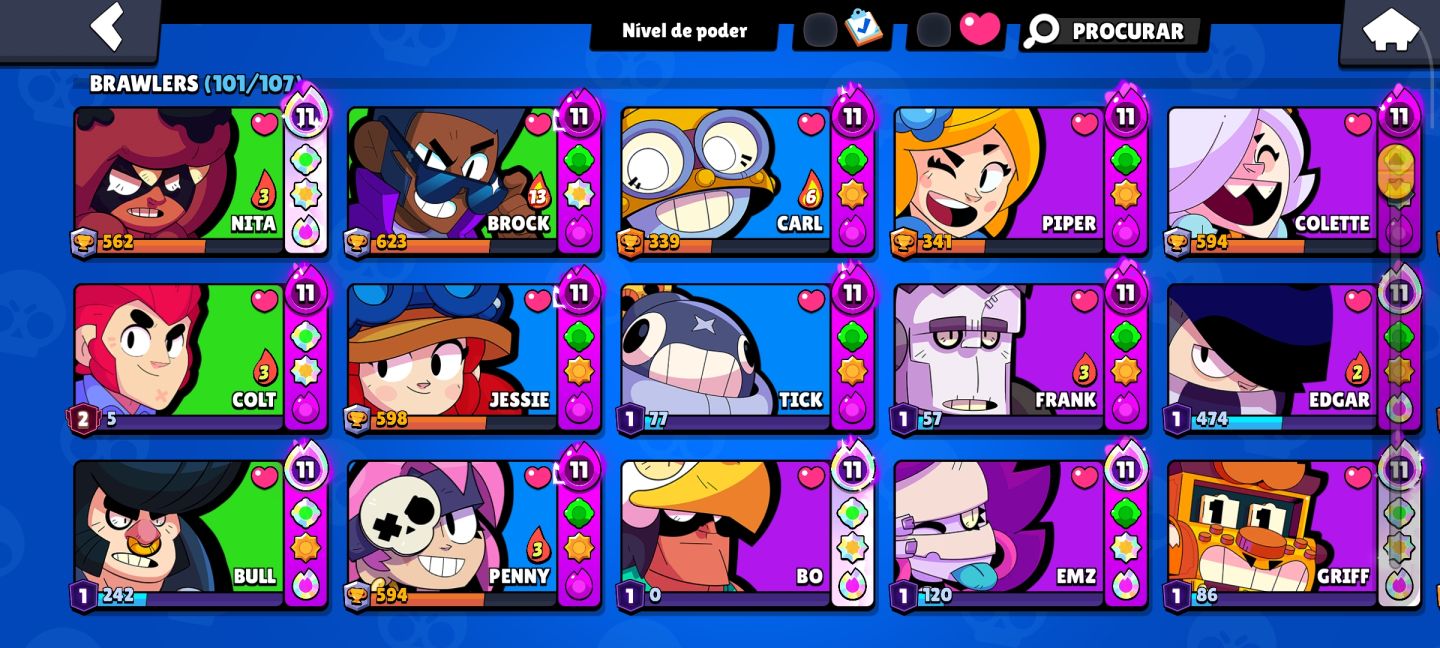 Brawl Stars | 38.000 Troféus | 101 Brawlers | 14 Lendários | 26 Hipercargas | 33