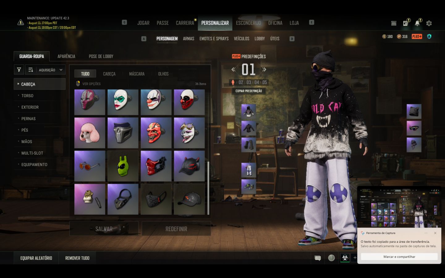 CONTA PUBG PC 3 PROGRESSIVAS AUG NEON DREAM LV 4 , ACE32 , KAR98K