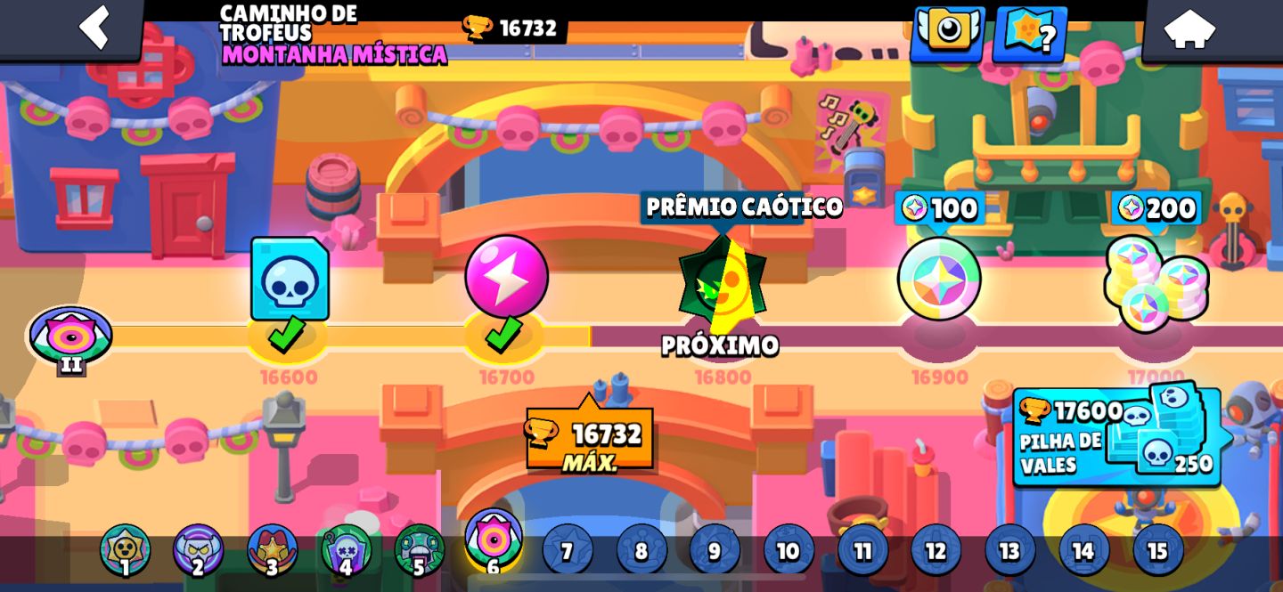 Brawl Stars | 16.7K Troféus + 74 Brawlers