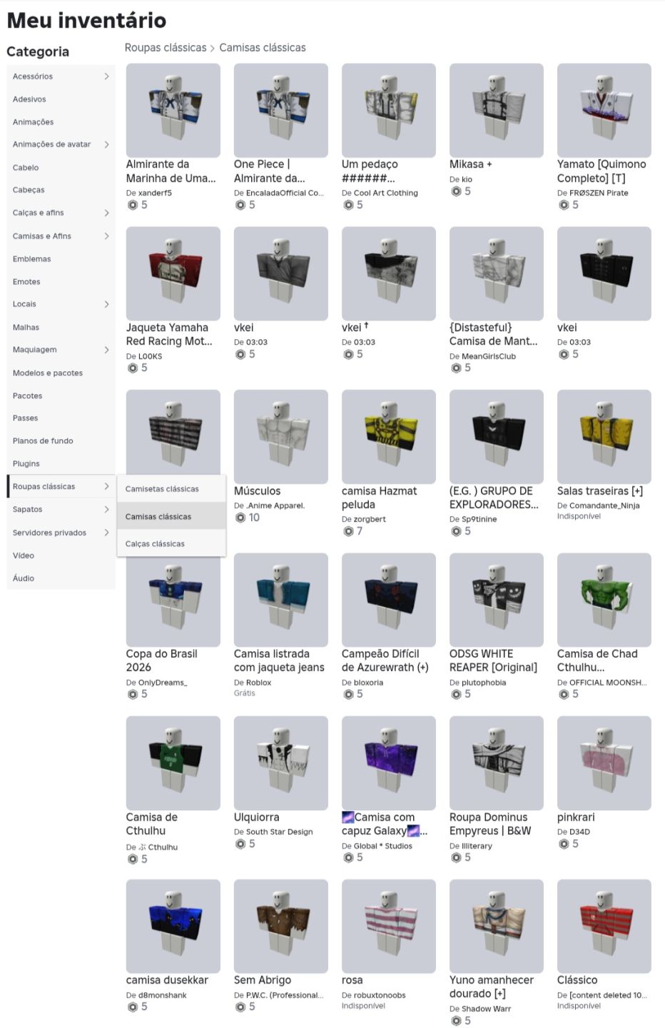 Conta de Roblox Upada e gemada com Inv avaliado acima de 10k(promoção)!!